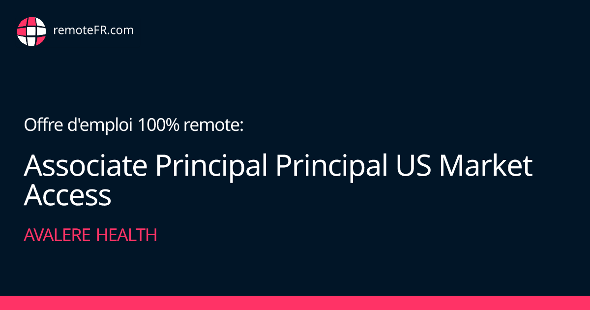 Associate Principal Principal US Market Access - Avalere Health