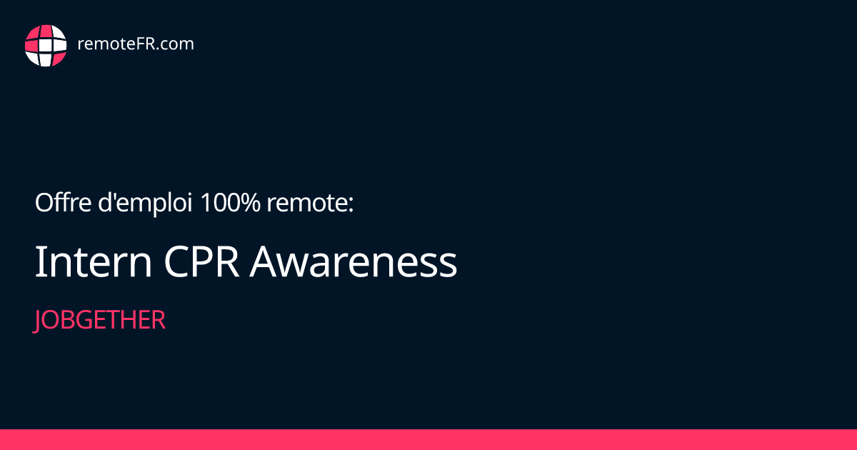 Intern CPR Awareness & Project Management - Jobgether
