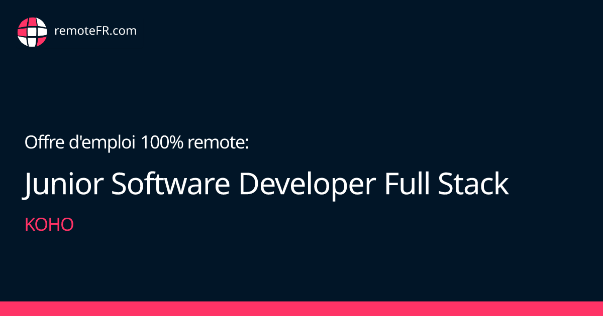 Junior Software Developer Full Stack - KOHO