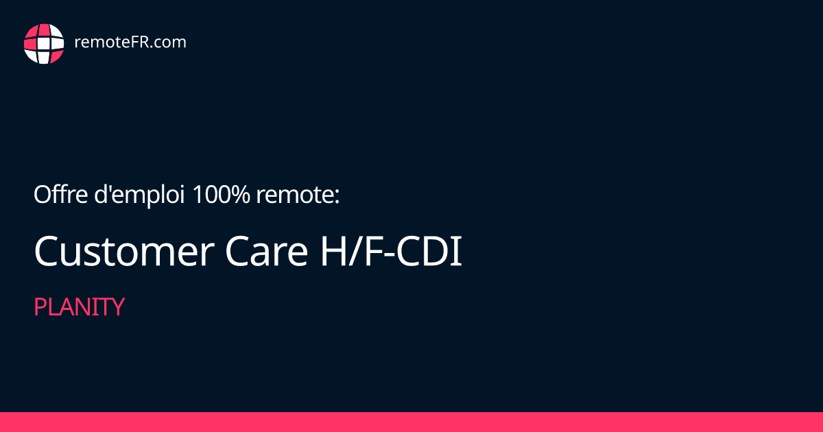 Customer Care H/F-CDI - Planity
