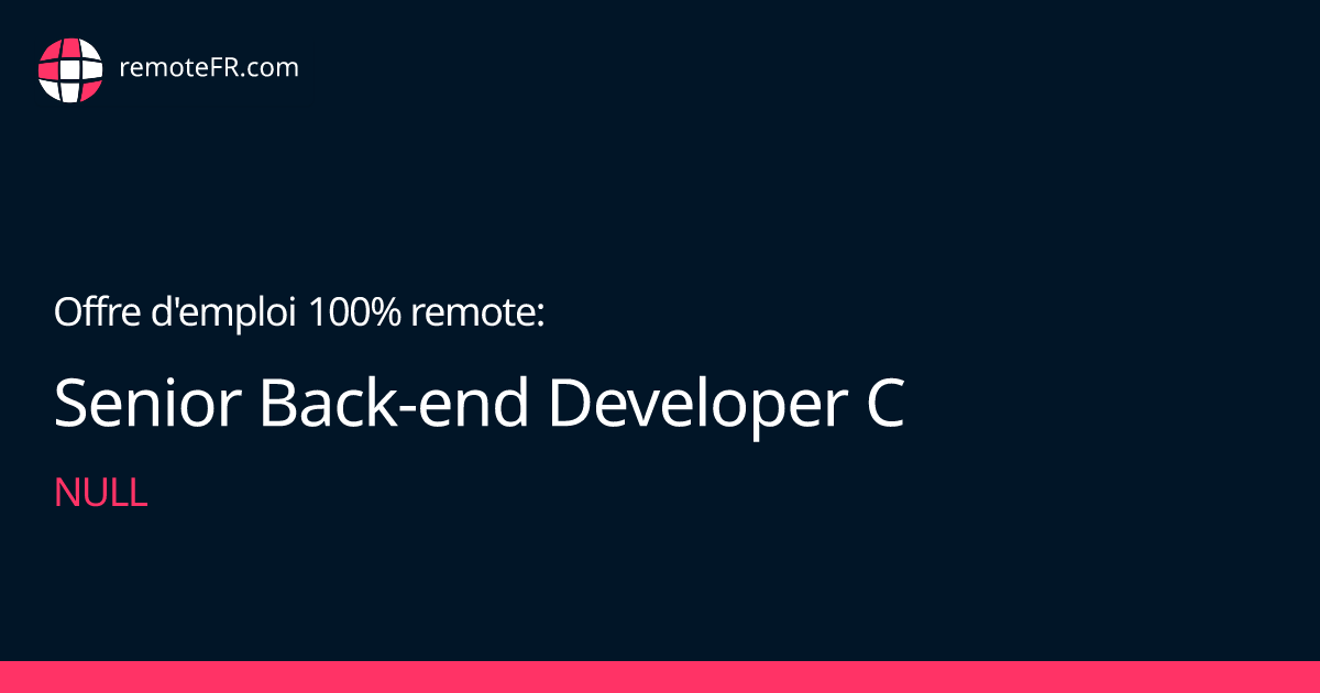 Senior Back-end Developer C# .NET - Cafeyn