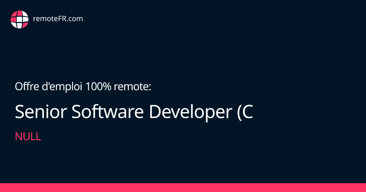 Senior Software Developer (C# .Net, AWS) - N2jsoft