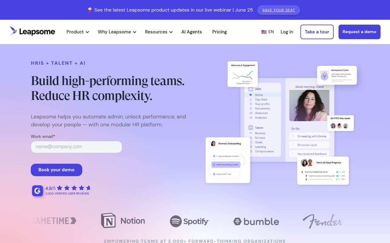 Apercu du site Leapsome